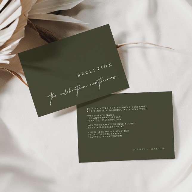 Elegant Minimalist Green Wedding Enclosure Cards (Creator Uploaded)