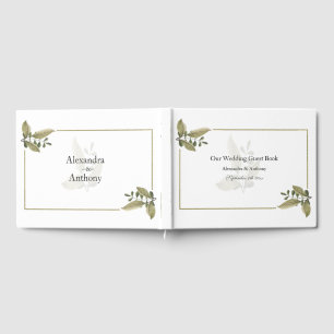Elegant Minimalist Greenery Wedding Guest Book