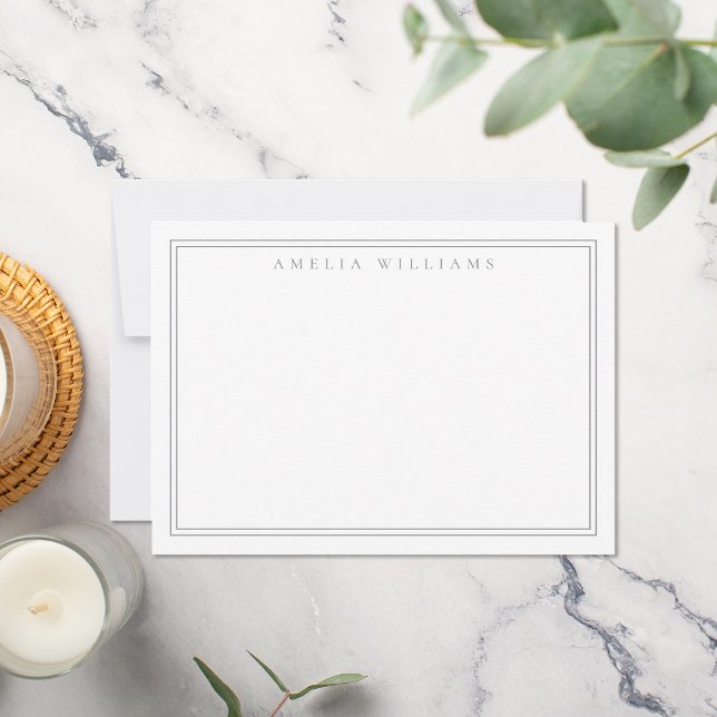 Elegant Minimalist Grey Two Border Card (Creator Uploaded)