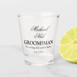 Elegant Minimalist Groomsman Gift Shot Glass<br><div class="desc">Elegant Minimalist Groomsman Gift Shot Glass</div>
