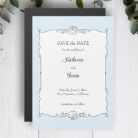Elegant Minimalist Hand-Drawn Frame Save the Date