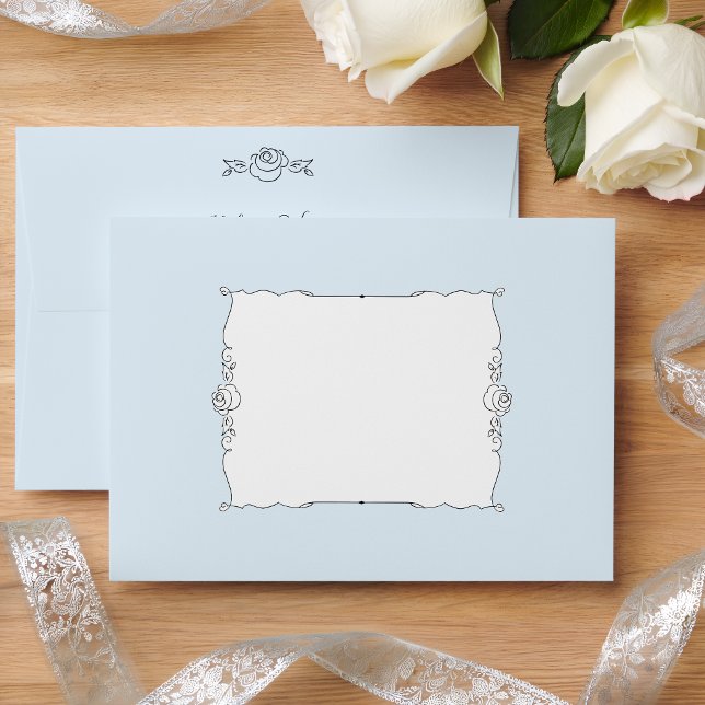 Elegant Minimalist Hand Drawn Rose Frame Envelope (Creator Uploaded)