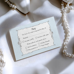 Elegant Minimalist Hand Drawn Rose Frame RSVP Card