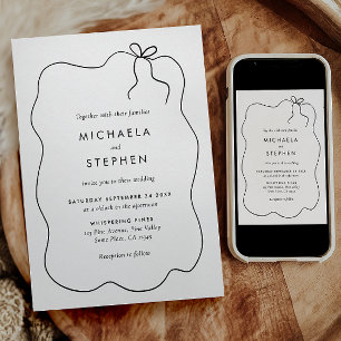 Elegant Minimalist Hand Drawn Wedding Invitation