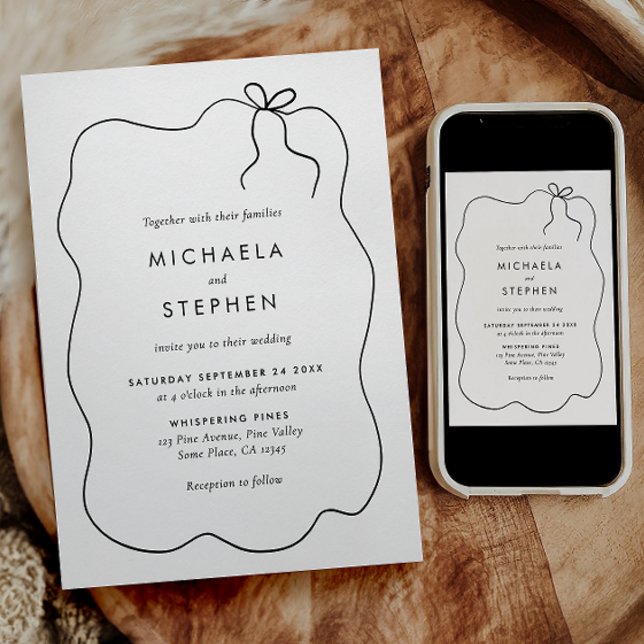 Elegant Minimalist Hand Drawn Wedding Invitation (Creator Uploaded)