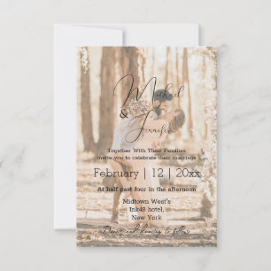 elegant minimalist handwriting wedding photo invitation