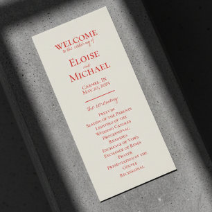 Elegant Minimalist Handwritten Wedding Program