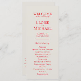 Elegant Minimalist Handwritten Wedding Program