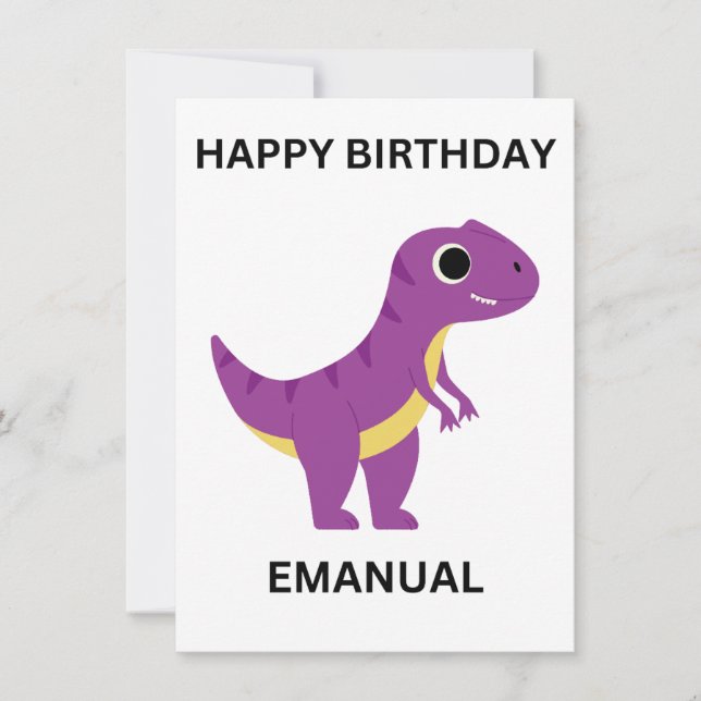 Elegant Minimalist Happy Birthday Flat Card (Front)