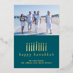Elegant Minimalist Happy Hanukkah Family 1 Photo