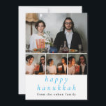 Elegant Minimalist Happy Hanukkah Family 4 Photo Holiday Card<br><div class="desc">Elegant Minimalist Happy Hanukkah Family 4 Photo</div>