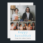 Elegant Minimalist Happy Hanukkah Family 4 Photo Holiday Card<br><div class="desc">Elegant Minimalist Happy Hanukkah Family 4 Photo</div>