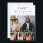 Elegant Minimalist Happy Hanukkah Family 4 Photo Holiday Card<br><div class="desc">Elegant Minimalist Happy Hanukkah Family 4 Photo</div>