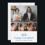 Elegant Minimalist Happy Hanukkah Family 4 Photo Holiday Card<br><div class="desc">Elegant Minimalist Happy Hanukkah Family 4 Photo</div>