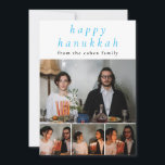 Elegant Minimalist Happy Hanukkah Family 4 Photo Holiday Card<br><div class="desc">Elegant Minimalist Happy Hanukkah Family 4 Photo</div>