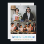 Elegant Minimalist Happy Hanukkah Family 4 Photo Holiday Card<br><div class="desc">Elegant Minimalist Happy Hanukkah Family 4 Photo</div>