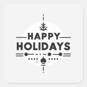 Elegant Minimalist Happy Holidays Sticker