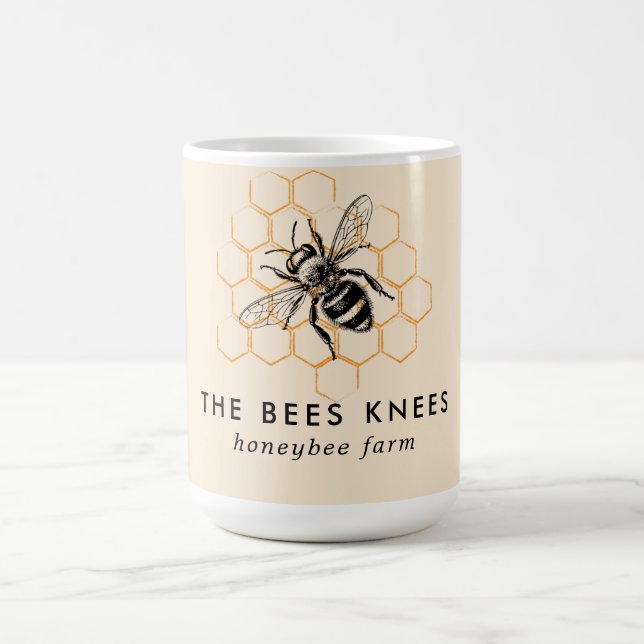 Elegant & Minimalist Honey Beekeeper Coffee Mug (Center)