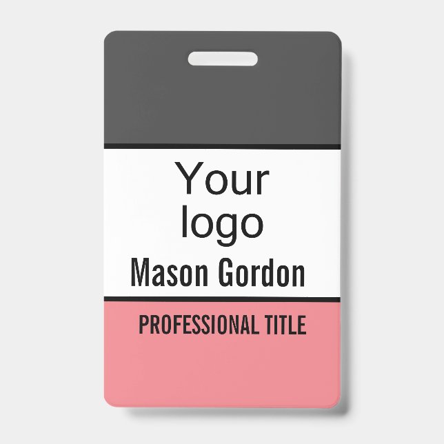 Elegant, minimalist ID badge (Front)