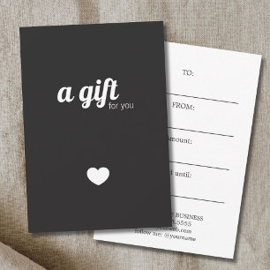 Elegant Minimalist Ivory Black White Heart