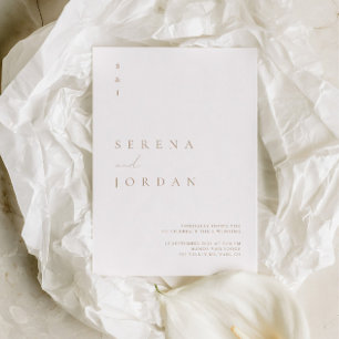 Elegant Minimalist Ivory Taupe Wedding Invitation