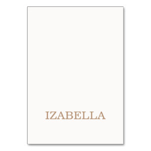 Elegant Minimalist Ivory Taupe Wedding Place Card