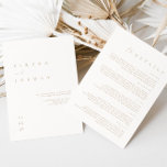 Elegant Minimalist Ivory Wedding Details on Back Invitation<br><div class="desc">This simple and elegant invitation is perfect for a modern wedding. Design features an handwritten font and modern minimalist design. Designed to coordinate with for the «SERENA» Wedding Invitation Collection. To change your names, wedding location and date, and other details, click «Personalise». View the collection link on this page to...</div>