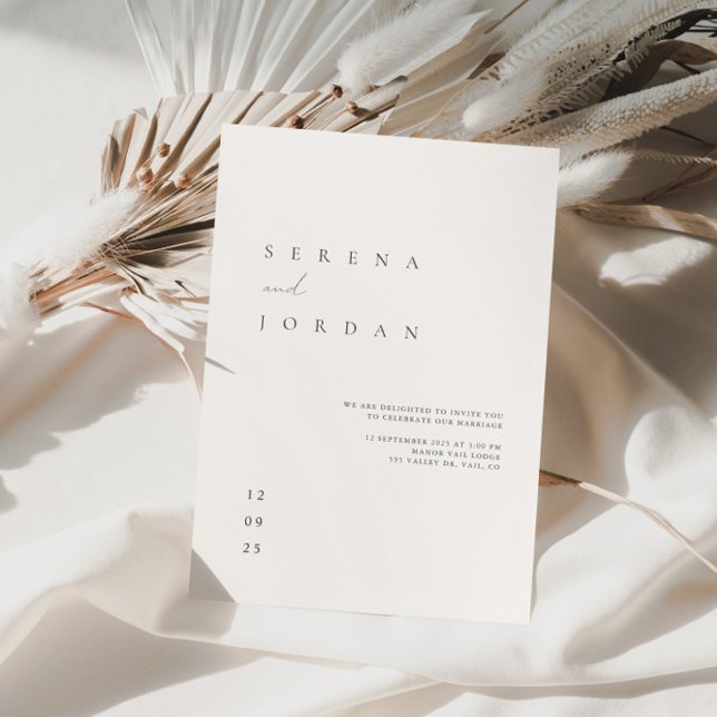 Elegant Minimalist Ivory Wedding Invitation (Creator Uploaded)