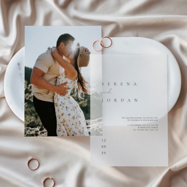 Elegant Minimalist Ivory Wedding Vellum Invitation (Elegant Minimalist Ivory Wedding Vellum Invitation)