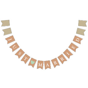 Elegant Minimalist Just Married Newlyweds Bunting