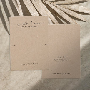Elegant Minimalist Kraft Jewellery Display Card