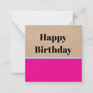 Elegant Minimalist Kraft Paper Happy Birthday Card