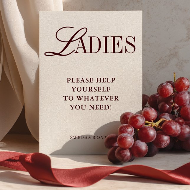 Elegant Minimalist Ladies Bathroom Basket Sign Invitation (Creator Uploaded)