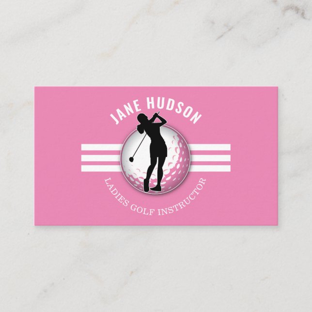 Elegant Minimalist Ladies Golf Design Business Card (Front)