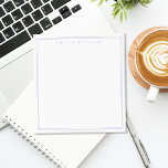 Elegant Minimalist Lavender Monogram Two Border Notepad<br><div class="desc">Create your own personalised notepads with olive green elegant chic typography monogram name and two border line design.</div>
