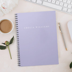 Elegant Minimalist Lavender Purple Monogram Notebook