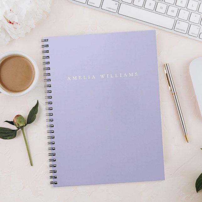 Elegant Minimalist Lavender Purple Monogram Notebook (Creator Uploaded)