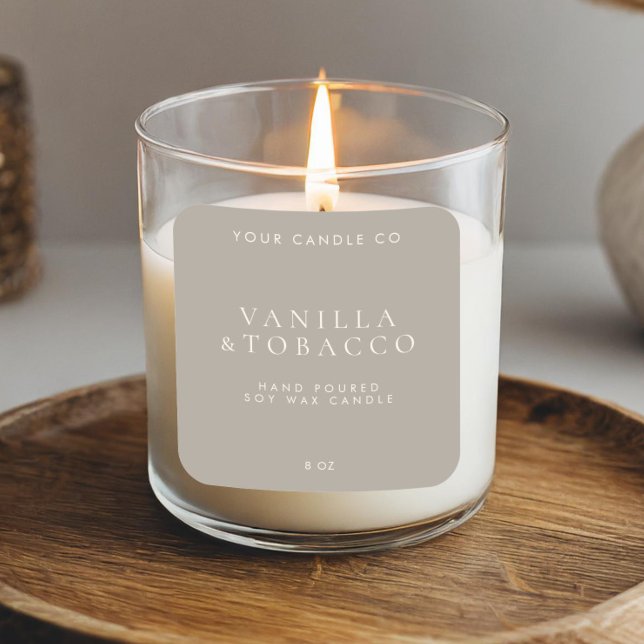 Elegant Minimalist Light Brown Candle Label (Creator Uploaded)