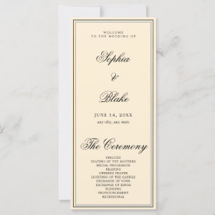 Elegant Minimalist Light Orange Wedding Program