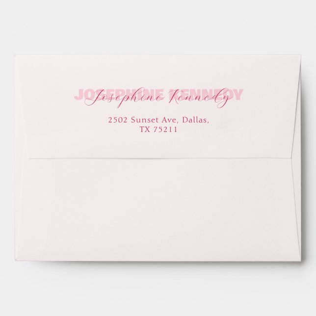 Elegant Minimalist Light Pink Colour Envelope (Back (Top Flap))