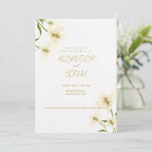 ELEGANT MINIMALIST LILY WEDDING INVITATION 