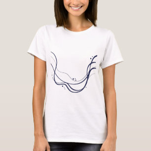 Elegant Minimalist Line Wave Art T-Shirt