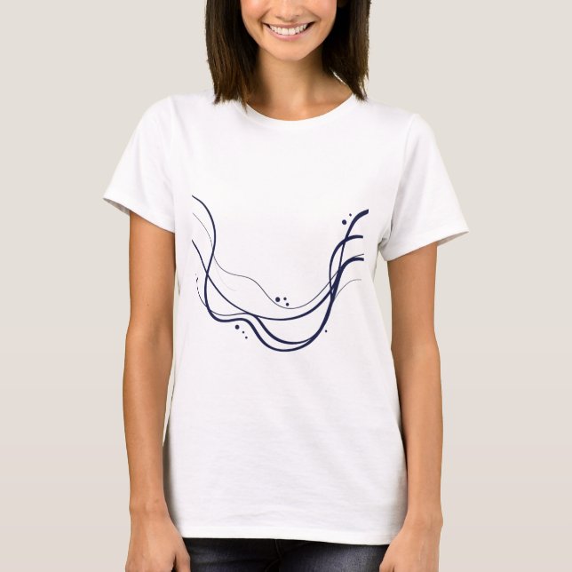 Elegant Minimalist Line Wave Art T-Shirt (Front)