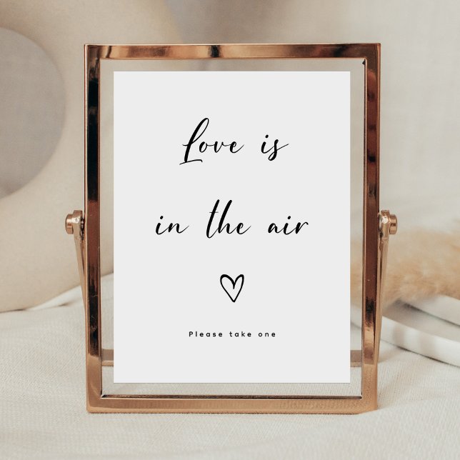Elegant Minimalist Love is in the Air Wedding Sign (Creator Uploaded)