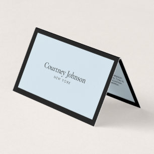 Elegant Minimalist Luxury Boutique Black/Blue Business Card