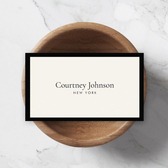 Elegant Minimalist Luxury Boutique Black/Ivory Business Card (Creator Uploaded)