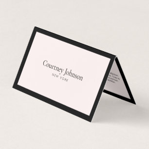 Elegant Minimalist Luxury Boutique Black/Lt Pink Business Card