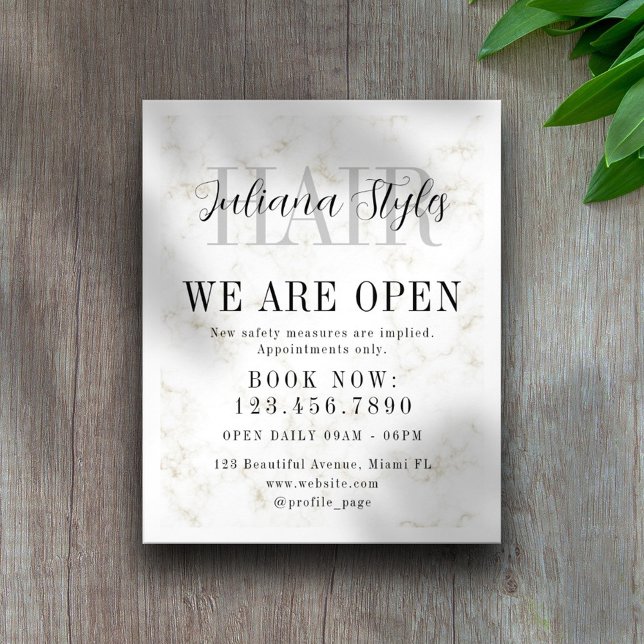 Elegant minimalist marble white frame flyer (Creator Uploaded)