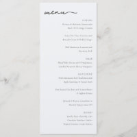Elegant Minimalist Menu for Fine Dining
