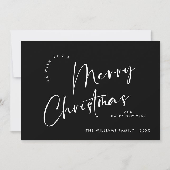 Elegant Minimalist Merry Christmas Greeting Holiday Card (Front)